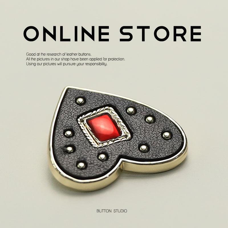 Celebrity Leather Face Love Buttons Suit Jacket Decorative Metal Buttons Double-Sided Nylon Coat Buttons