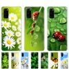Silicon Phone Cover Case for Samsung Galaxy S20 PLUS Ultra S10 Lite Cover for Samsung Note 10 Plus Lite Four Leaf Ladybug Daisy