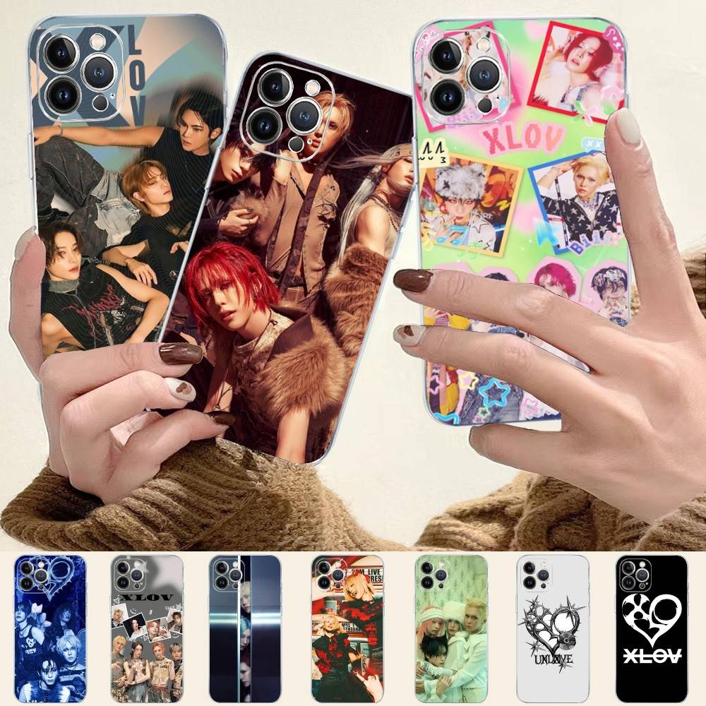 Kpop Group XLov Transparent Phone Case For IPhone 17 Air 16 Pro Max 15 14 13 12 11Plus Shockproof Cover