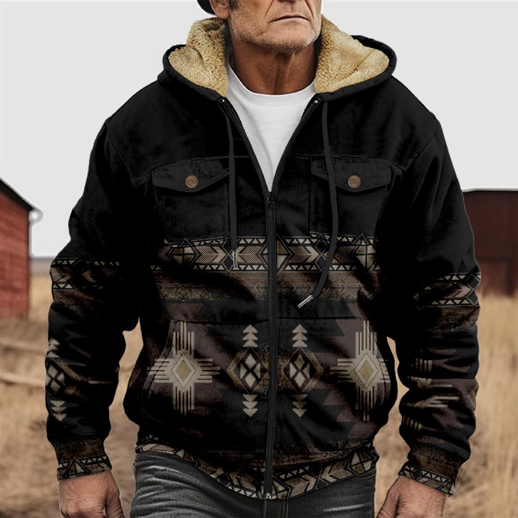 Мужская утолщенная куртка на пуговицах с двойным карманом и карманной вставкой, хлопковая куртка