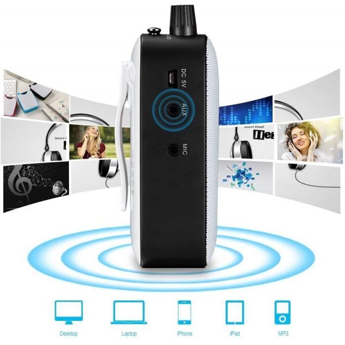 Усилитель голоса, 10 Вт Мини Портативный Перезаряжаемый Сверхлегкий Усилители голоса портативный динамик усилитель для микрофона, УВЧ мега