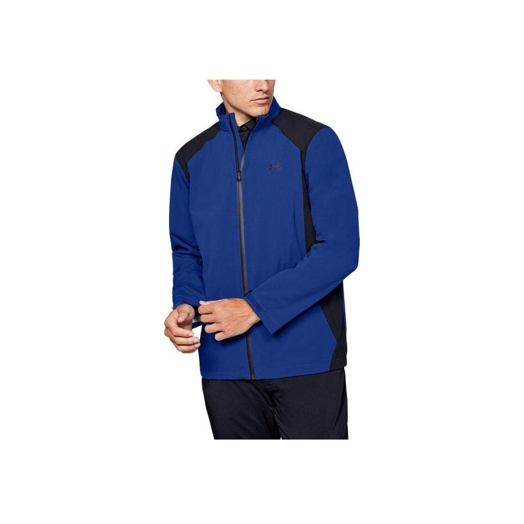 Under Armour Мужская куртка Portrush Rain с логотипом и контрастным воротником, синяя 1352108-400