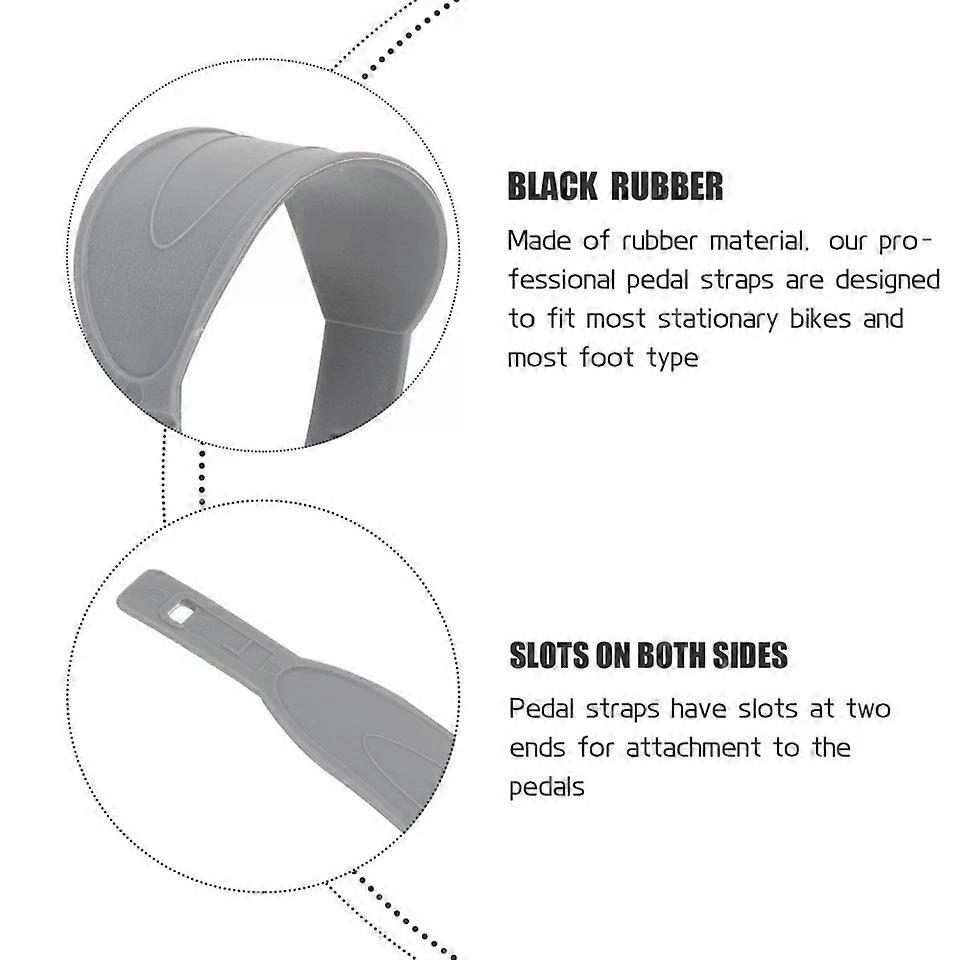 Cycling Pedal Straps, 1 Pair Adjustable Rubber Toe Straps for Gym Exercise Bikes