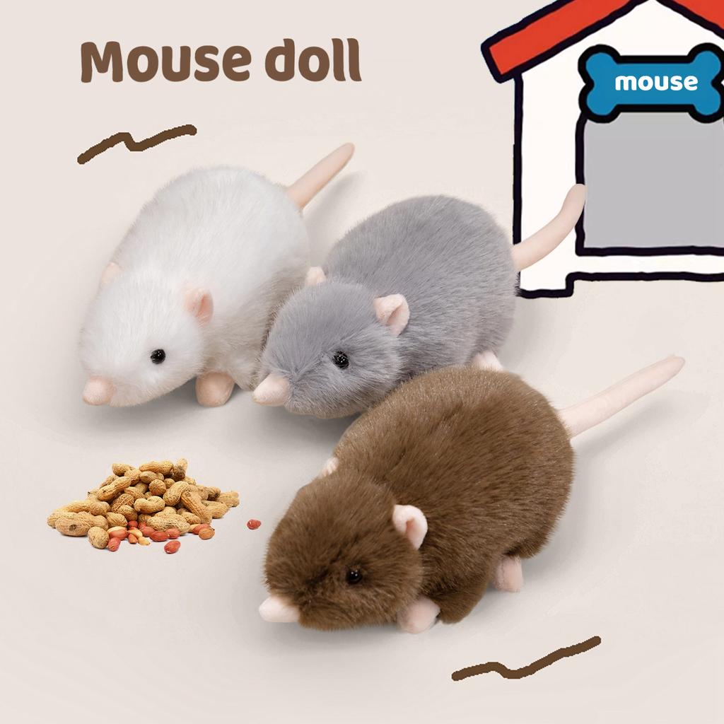Simulation Mouse Plush Toy Lifelike Rat Pillow Cushion Mice Stuffed Animal Funny Doll Room Decor Creative Birthday Xmas Gifts