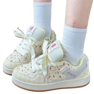 SyfIyno 2024 Новые оригинальные клюквенные цветные кроссовки на толстой подошве для хлеба, повседневные туфли на плоской подошве для студентов, белые кроссовки