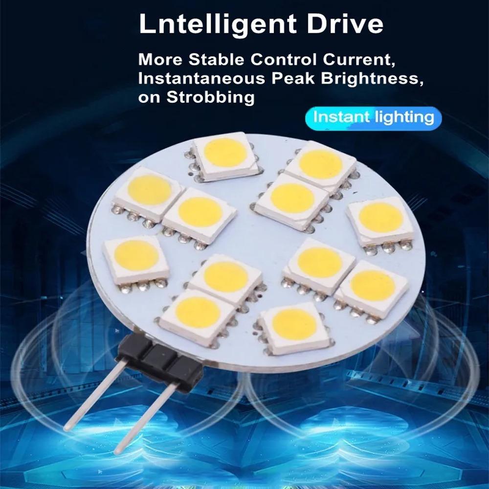 Розетка G4 5050 SMD Светодиодная лампа постоянного тока 12 В Замена галогенной двухконтактной лампы Светодиодная лампа 1,2 Вт 1,8 Вт 2,4 Вт 4,8 Вт Теплый белый/холодный белый светодиод