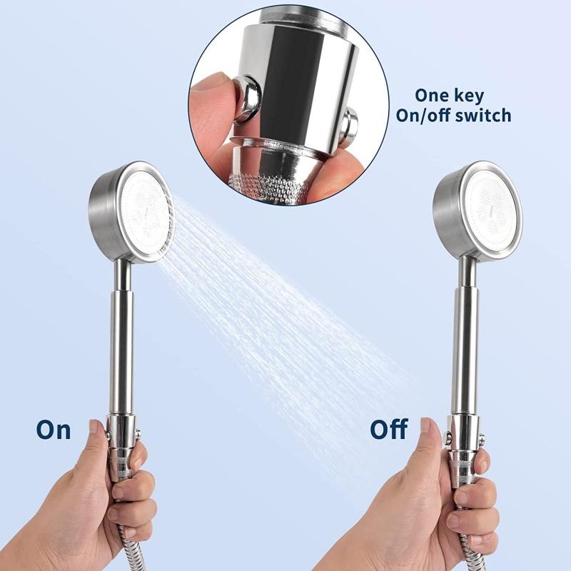 New Shower Head Control Switch,Water Flow Stop Valve,Handheld Showerheads One-Button Pause Water Controller Bathroom Accessories