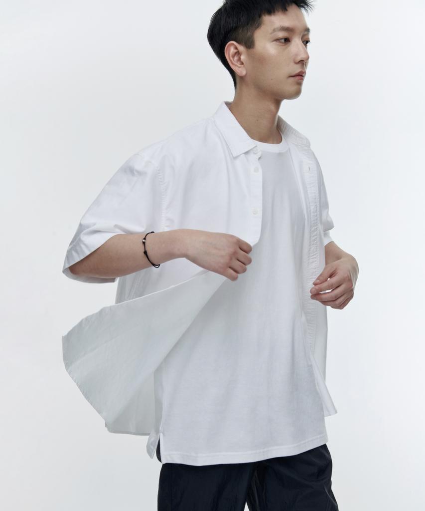 MUSINSA STANDARD Oversized Oxford Short Sleeve Shirt [White]