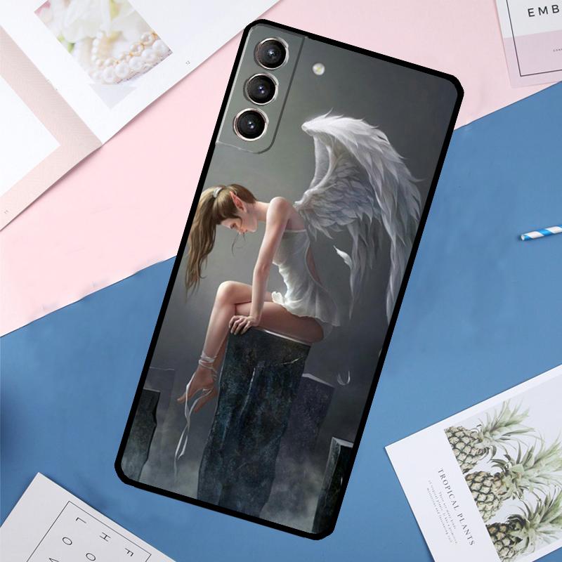 Фэнтези Девочка Ангел Крылья Чехол Для Samsung Galaxy S24 S23 S22 Ultra S20 S21 FE S8 S9 S10 Plus Note 10 20 Ultra Чехол