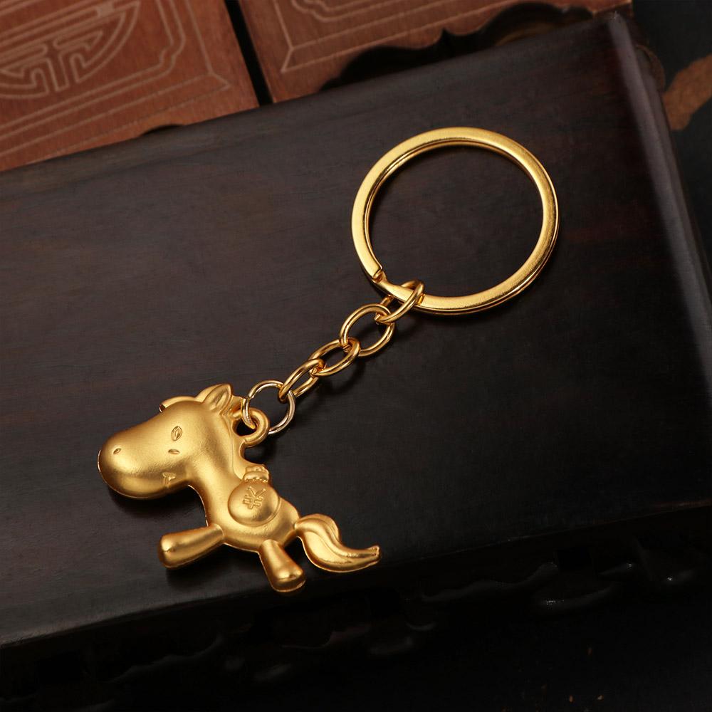 Vintage Chinese Zodiac Key Ring Feng Shui Weaving Key Chains Lucky Horse Bag Pendant Women Men