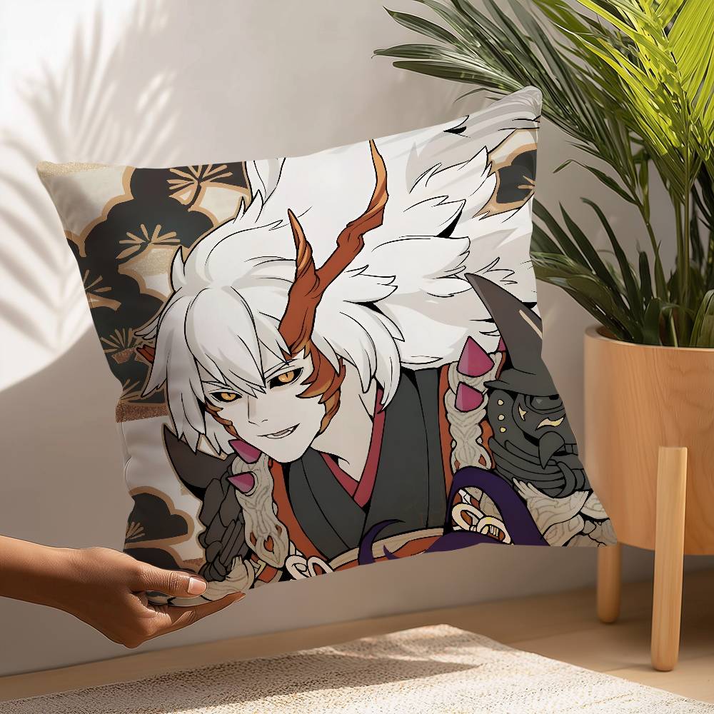 Горячая игра Onmyoji Наволочка Плюшевая ткань Мягкая наволочка Двусторонняя печать Наволочка для подушки Бытовые подарки