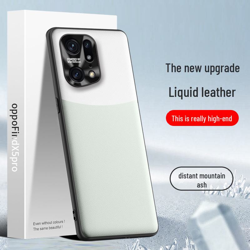 Защитный чехол из жидкой кожи для Oppo Find X5 Pro, защита от падений, цельная поставка.