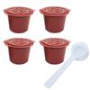 Reusable Coffee Capsules - Non-toxic - For Nespresso Machine - 4 Pieces - Stainless Steel - Red