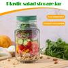 Банки для салатов с боковым открытием, портативные, съемные, пластиковые, герметичные, с отделениями для соуса, для пикника, дома, офиса, контейнер для хранения еды