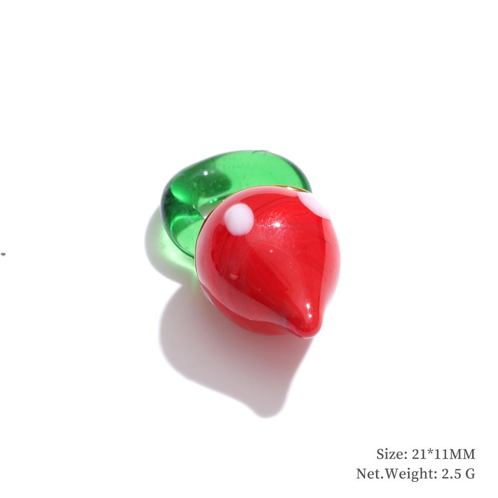 Yhpup 1PC Cute Enamel Enamel Star Flower Cherry Strawberry DIY Accessories Charm Pendants for Necklace Bracelet Earrings Making