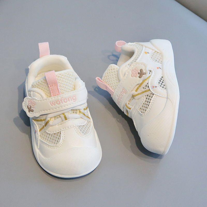 Модная детская обувь 2025 осень 0-2 года Сетчатая детская обувь Мягкая подошва Обувь для ходьбы Кроссовки для младенцев Кроссовки для девочек Всепогодная детская обувь Детский теннис