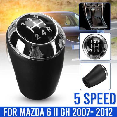 5-ступенчатая ручка переключения передач для автомобиля MT MAZDA 6 II GH 2007 2008 2009 2010 2011 2012, головка рычага переключения передач из искусственной кожи