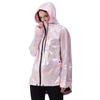 Unisex Shiny Jacket Laser Hooded Coat Iridescent Holographic Harajuku Sun Protect Top Plus Size