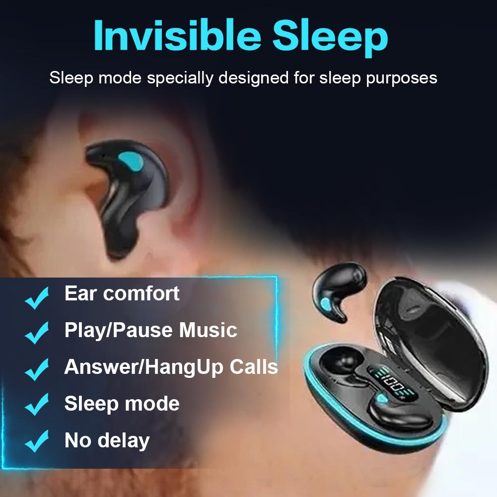 Invisible Sleep Wireless Earphone TWS Bluetooth 5.3 Headphones Noise Cancelling Sense-Free Micro Sleep Earbuds for Better Sleep