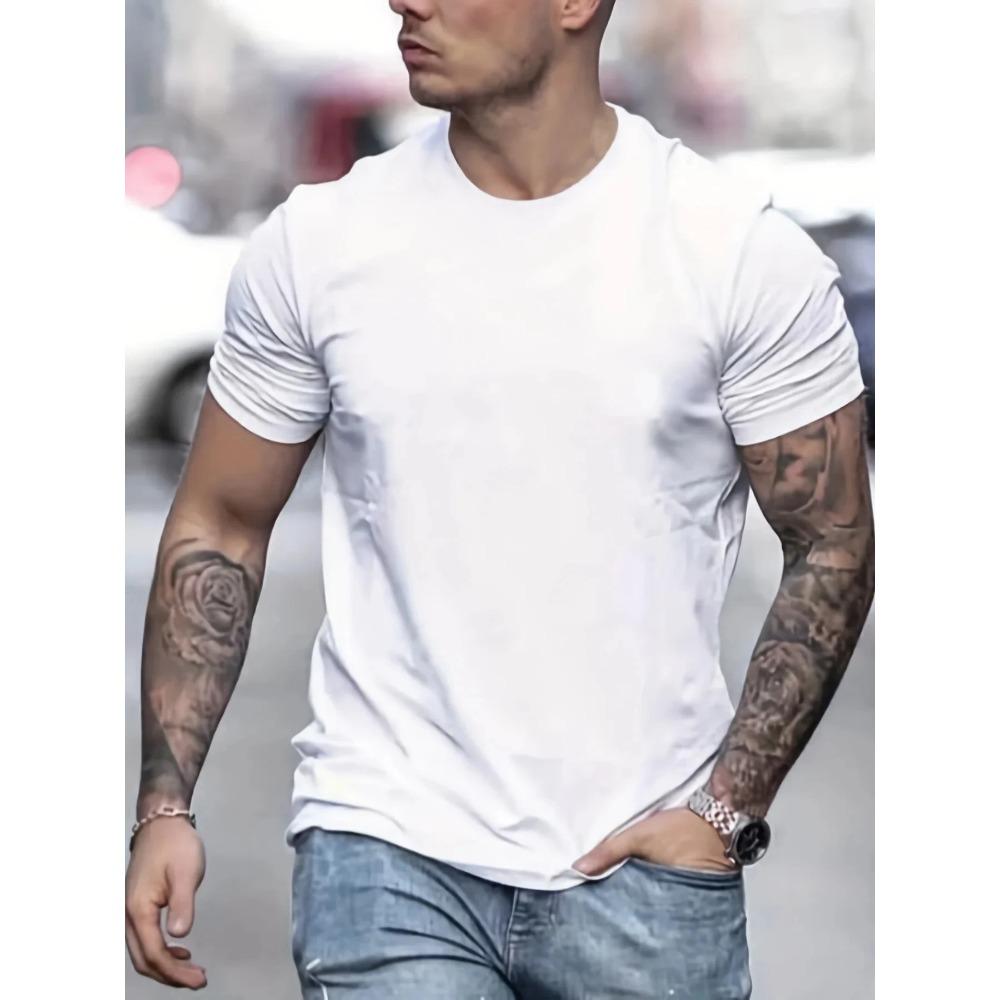 Men's 100% Cotton Fashionable Casual Sports Loose Fit Plus Size FAITH HOPE LOVE Printed Round Neck Short Sleeved T-shirt Top