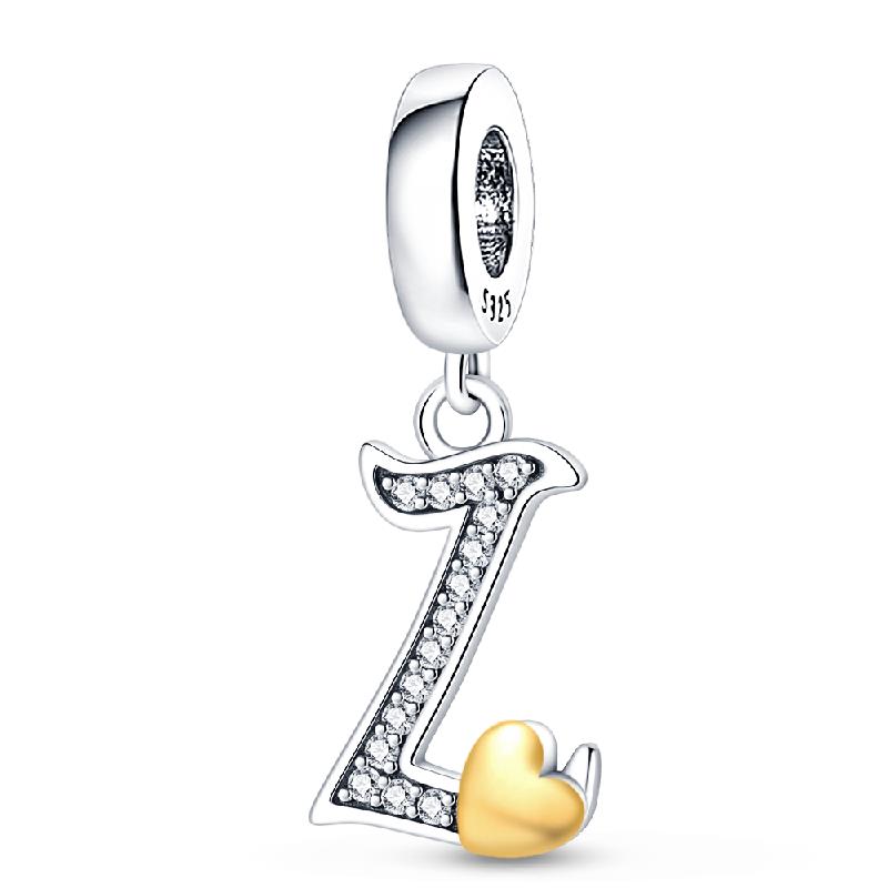 New In Copper Alphabet Series Charms Fit Original Pan Bracelet&Bangle For Women Birthday Fine Jewelry Gift