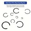 300pcs Metric 7mm To 30mm Round Wire C-Clips Internal Snap Rings Assortment Kit;Round Wire Snap Rings for Hole(Black-Finished Steel)