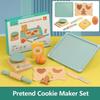 Kids Kitchen Toy Set Wooden Coffee Maker Set Simulation Cookie Maker Kit Pretend Play Educational Toys Gifts for Girls Boys