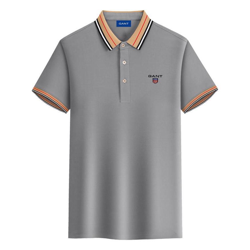 Gant Лето 2025 года, новая вышитая деловая повседневная рубашка поло с лацканами, удобная новая рубашка поло для пары