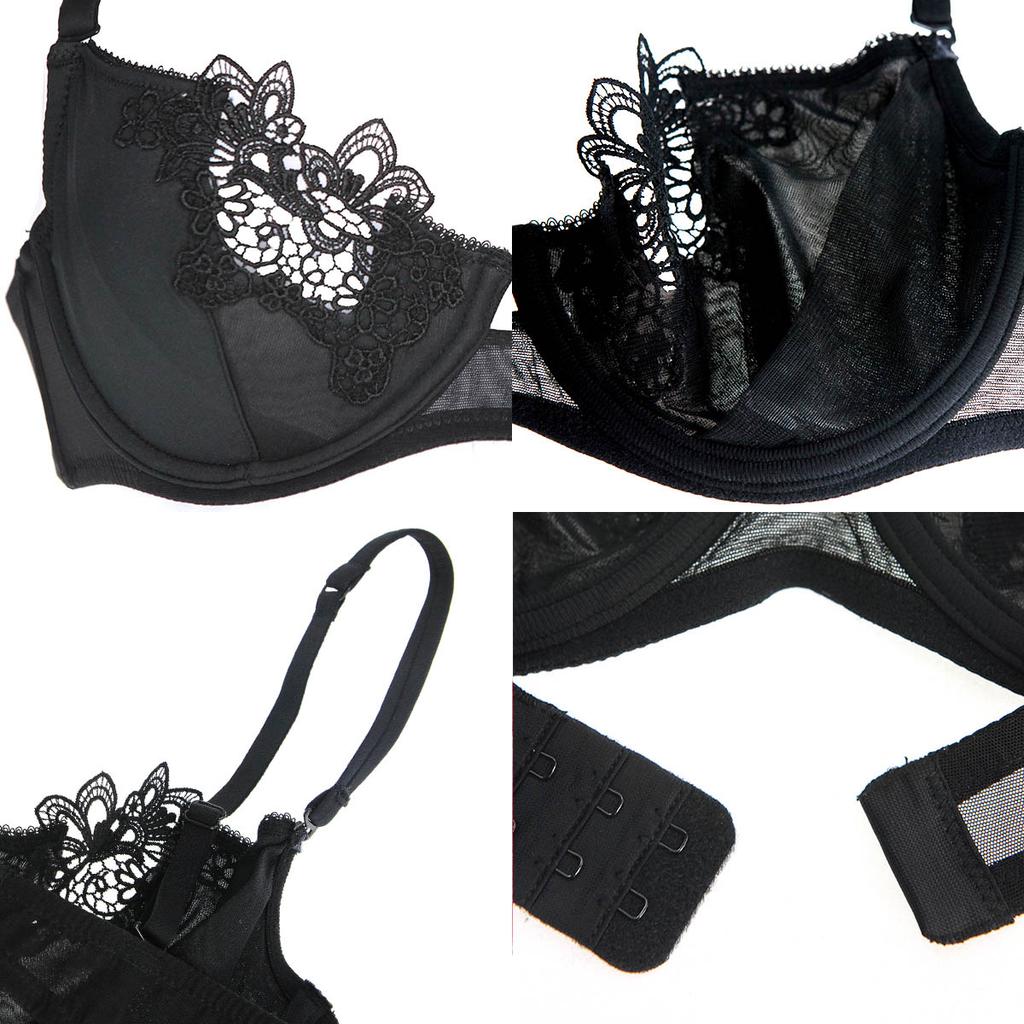Pianran Dance Series Symmetrical Water soluble Lace Soft and Sexy Top Support Ultra thin Bra