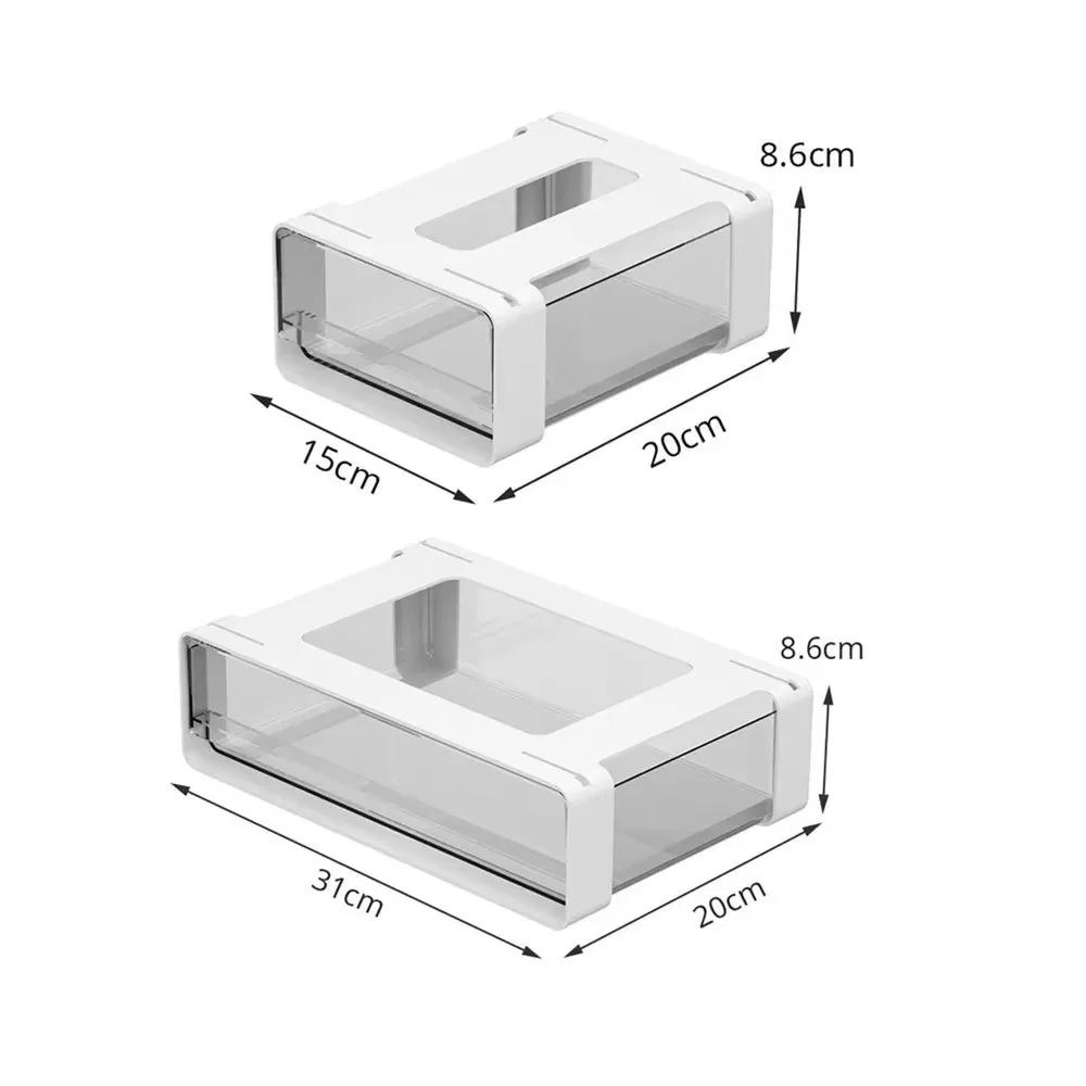 Скрытые под столом ящики для хранения Прозрачные ящики для ящиков Самоклеящиеся офисные столы Домашний пластиковый органайзер Шкафчик