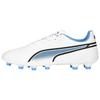 King Match Artificial Turf AG (Rubber Short Studs) Leather Soccer Shoes Women Soccer Shoes White Blue 107258-01