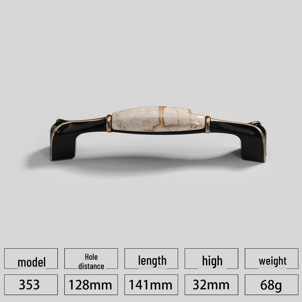 European Style Black & White Plum Blossom Ceramic Cabinet Handle