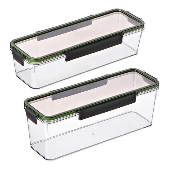 Прямоугольный ящик для хранения макарон большой вместимости с силиконовым уплотнением, влагостойкий, видимый дизайн, герметичный контейнер для пищевых продуктов