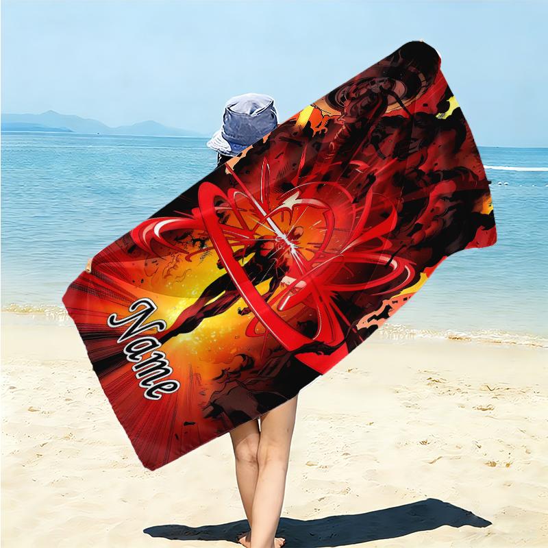 Personalized "Iron Man: Power Glory" Beach Towel Microfiber Beach Towel Thin Absorbent for Beach Swimming Yoga Bath Sports. 0910206
