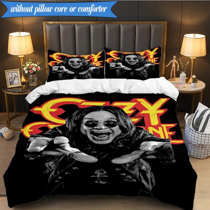 3PCS Ozzy Metal Legend Bedding Set,Including 1pc Duvet Cover And 2pcs Pillowcases Perfect for Bedroom, Dormitory, Fan Christmas gift