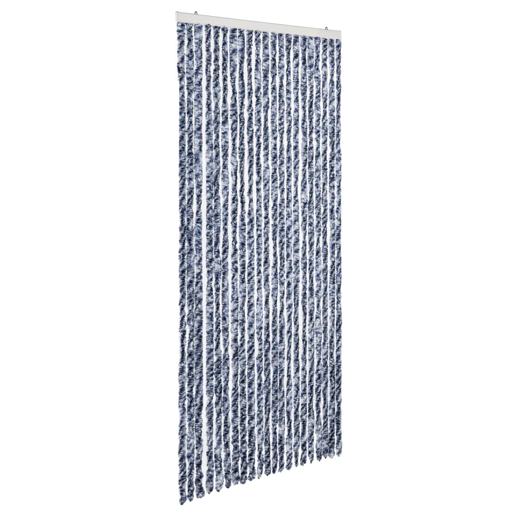 Insect Protection Curtain Blue and White 90 x 200 cm Chenille
