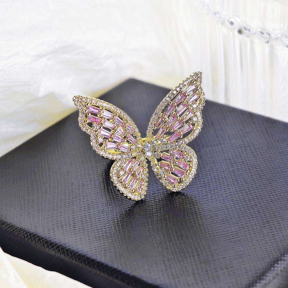 Hollow Butterfly Exaggerated Ring - Hand Jewelry R7146