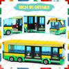 Hot City Car Yellow Passenger School Bus Station Public Vehicle Sets Figures Bricks Model Building Blocks Diy Toys For Boys Gift