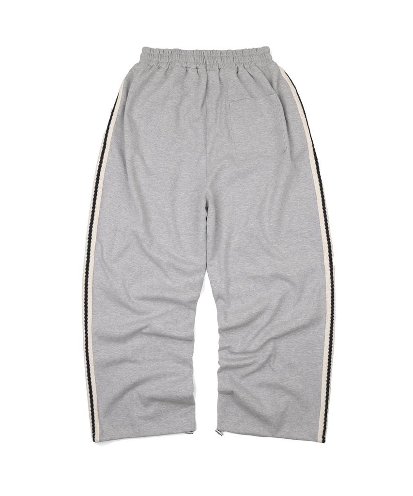 EASY NO EASY Track Line Pintuck Sweatpants - Gray