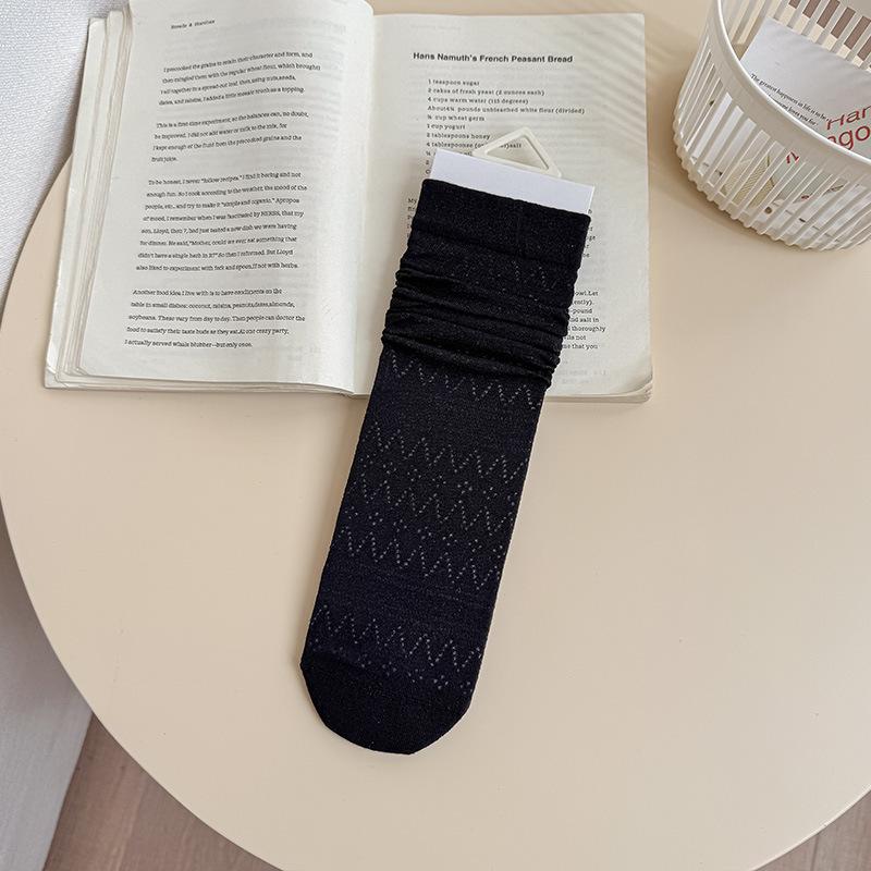 Korean Style Breathable Mesh Silk Mid-Calf Slouch Socks