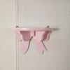 Wooden Decorative Shelves Girls' Room Organizer Holder Pink Wall Shelf Decor Frame Bows Decoration  Wooden Storage Rack