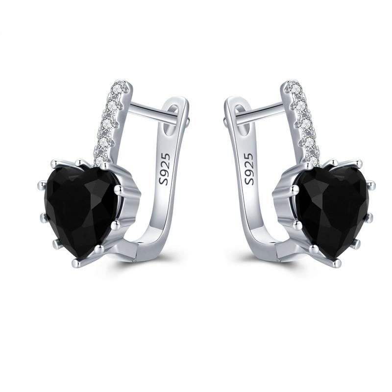 Черные Awn New Classic Серебристого цвета Круглые Модные Серьги-кольца со Шпинелью для Женщин Украшения I181