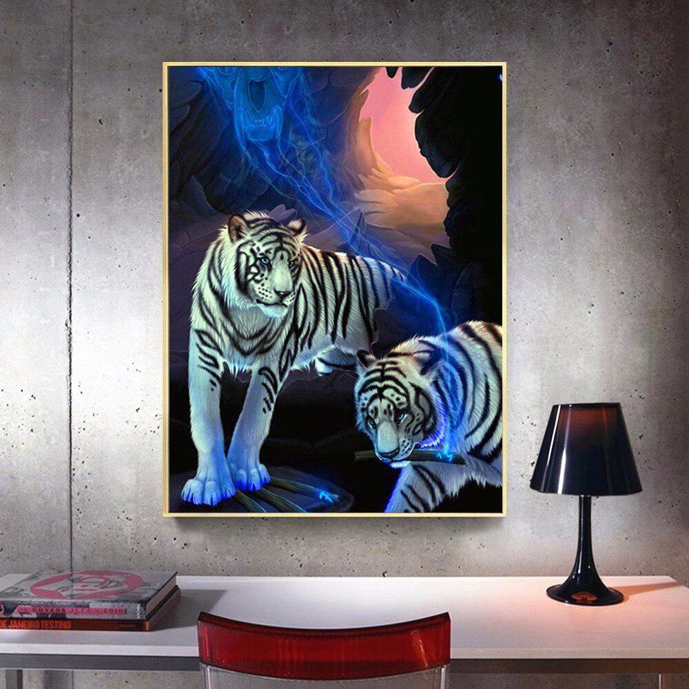 Diamond Embroidery Full Display Animals Diamond Painting Round Stones Tiger Pictures With Rhinestone