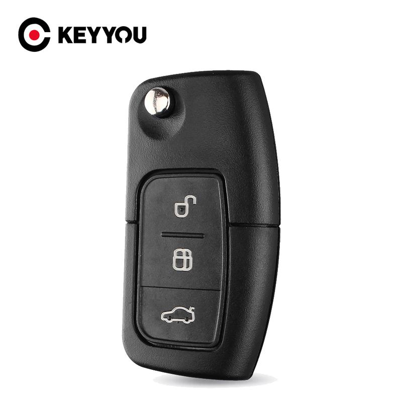 KEYYOU Key Shell For Ford Focus Fiesta C Max Ka 3 Buttons Flip Folding Uncut Blade Remote Car Blank Key Fob Cover Case