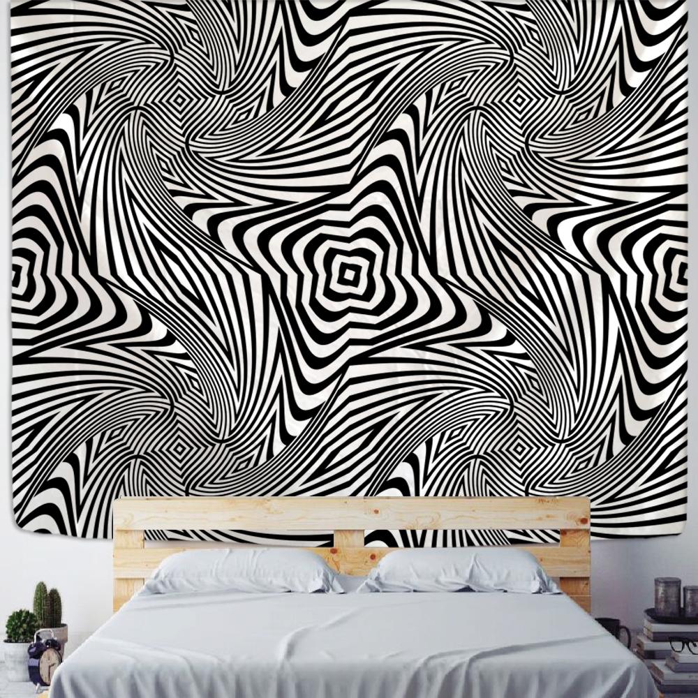 Психоделический головокружительный узор, гобелен на стене, 3D печать, хиппи, колдовство, мандала, домашний декор