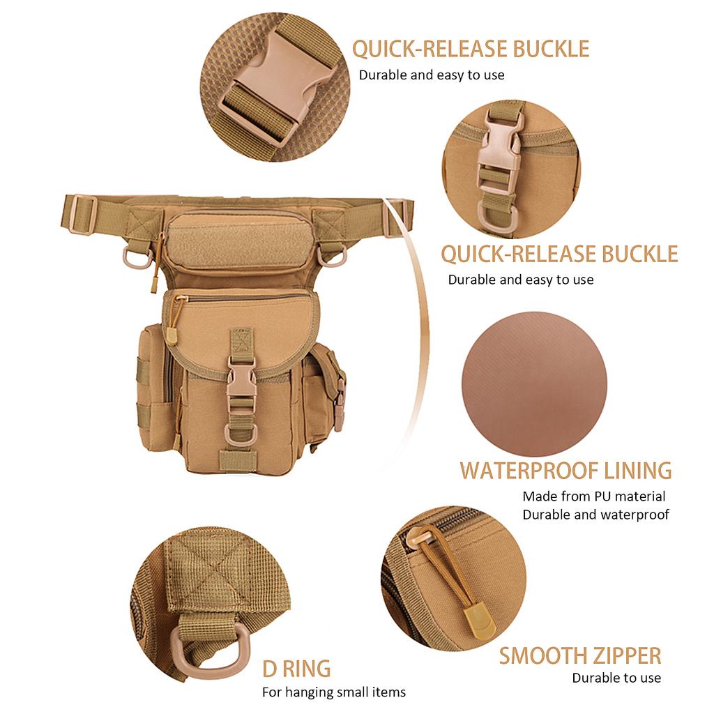 Сумка для ног, водонепроницаемая сумка для талии бедра, сумка для путешествий, пеших прогулок, езды на велосипеде, кемпинга