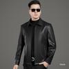 Весна и осень, новая мужская кожаная куртка из овчины, деловая куртка для папы среднего возраста из мягкой кожи с лацканами