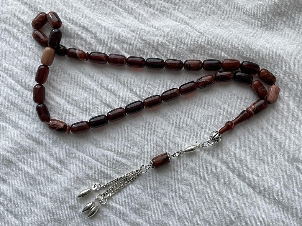 Огненные янтарные четки из стерлингового серебра 925 пробы с кисточками Розарий Teasbeh Rosari Chapelet Rozenkrans Rosenkranz