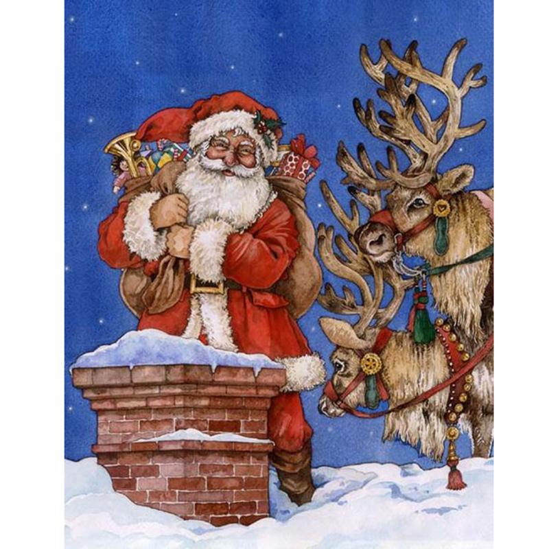 DIY Санта-Клаус 5D алмазная живопись полная круглая дрель мультфильм Алмазная вышивка крестиком мозаика настенная живопись подарок домашний декор