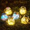 Solar-Powered Outdoor Garden Hanging Light - Glass Mason Jar Christmas Decoration